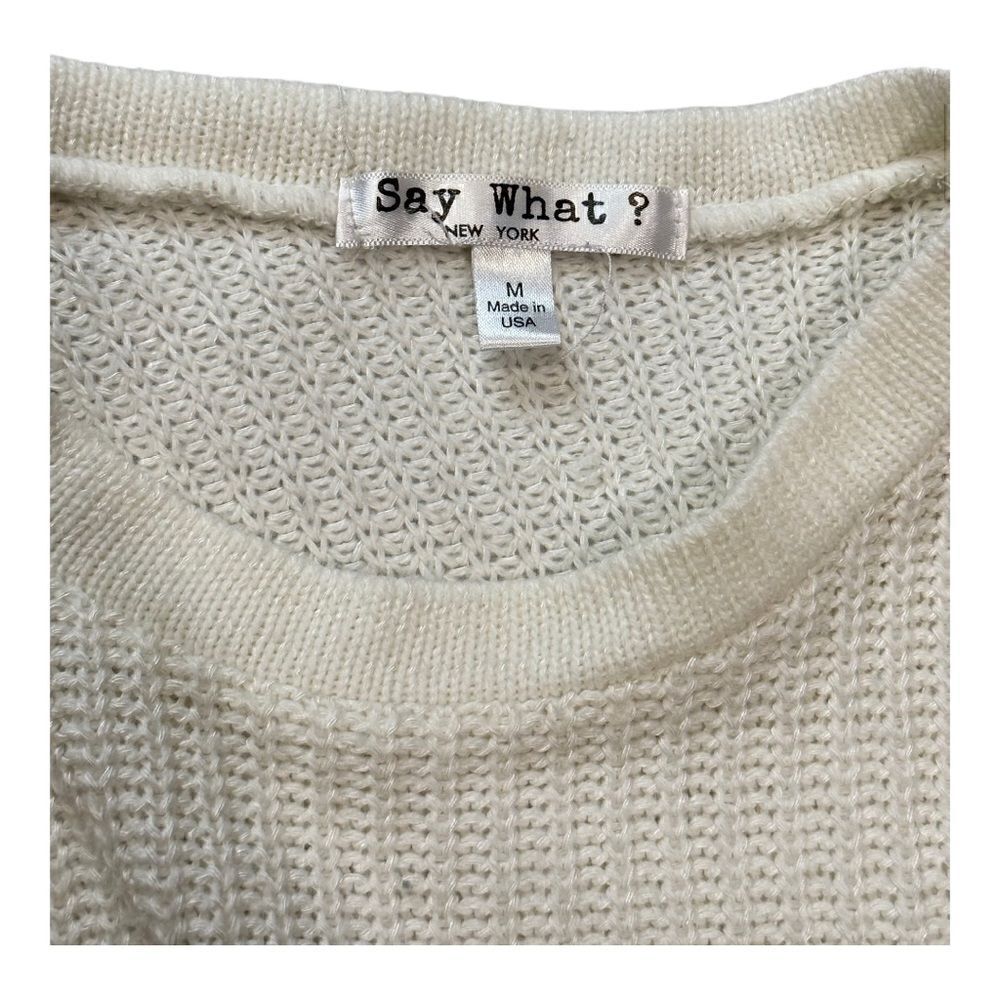 Say What? Color Block Chunky Knit Pull Over Sweater Size Medium - Picture 4 of 7